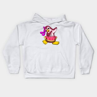 Penguin at Dance with Skirt Kids Hoodie